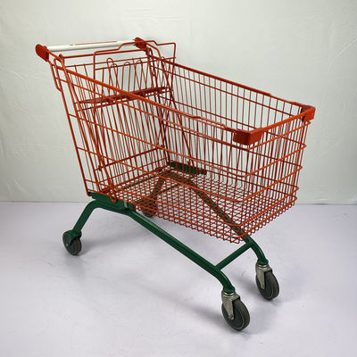 kaufen 210L fertigte Metallsupermarkt-Einkaufslaufkatzen-europäerartige rote und grüne Farbe besonders an online manufacture