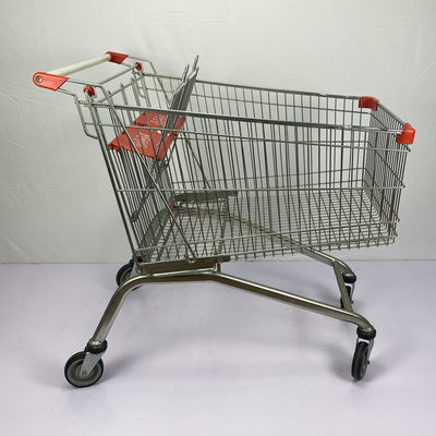 kaufen Super große Einkaufswagen-Laufkatze des Metall275l mit faltbaren doppelten Kindersitzen online manufacture
