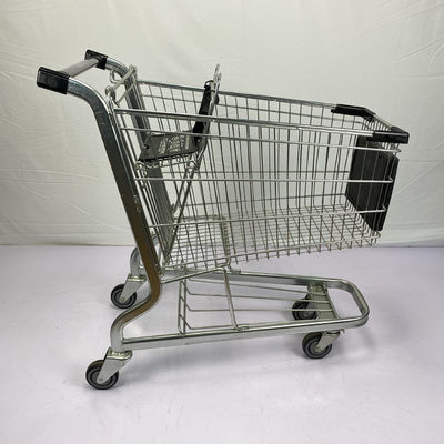 kaufen Kundengerechter Supermarkt-Einkaufslaufkatzen-Wagen Logo Steel Shopping Carts 125L online manufacture