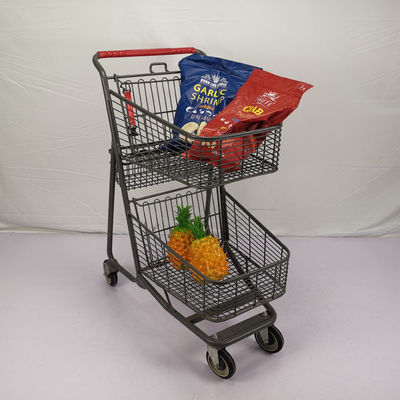 kaufen CER kundengerechter Gray Shopping Basket Trolley Chain-Supermarkt-Lebensmittelgeschäft-Wagen mit 4