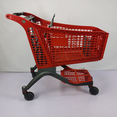 kaufen Supermarkt-Plastikkorb-Laufkatzen-Leichtgewichtler mit Plastikfach Soem-ODM online manufacture