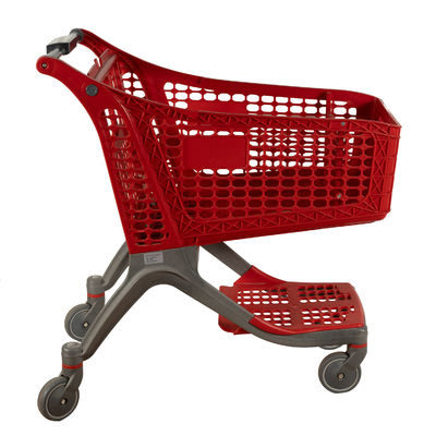 kaufen Rot aller Plastikeinkaufslaufkatzen-leichte Supermarkt-Gemischtwarenladen-Einkaufswagen 220L online manufacture