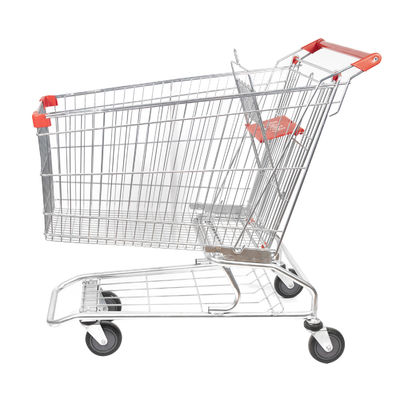 kaufen Galvanisierte super große Kapazität des Metallnetz-Korb-Supermarkt-Einkaufswagen-210L online manufacture