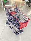 China 150 L 4 Rad-Supermarkt-Einkaufslaufkatze verzinkte und rote Plastikteile Firma