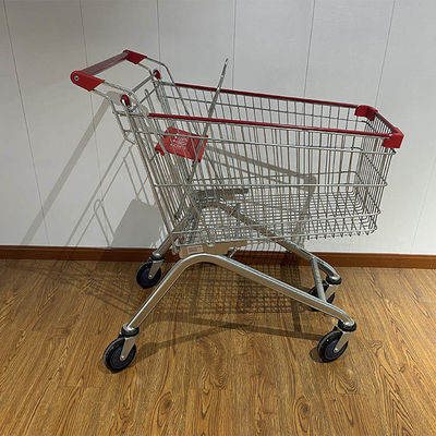 kaufen 125L European Style Metal Supermarket Shopping Carts Trolley with Custom Logo Printing Online-Herstellung