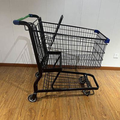 kaufen Commercial Mesh Body Shopping Cart American Style Supermarket Trolley with Cup Holder Online-Herstellung