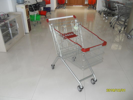 Große Kapazitäts-Supermarkt-Einkaufswagen, Draht-Einkaufswagen mit Rädern